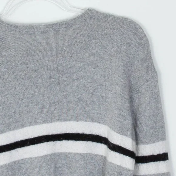 Brandy Melville Wool Cashmere Blend Long Sleeve Gray‎ Striped Sweater - Picture 9 of 9